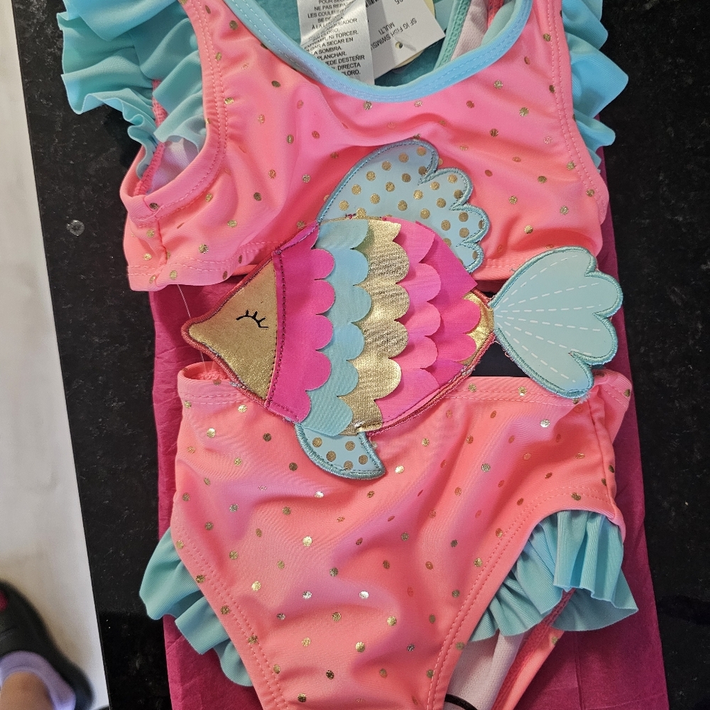 Pink and Blue Mermaid Swimsuit